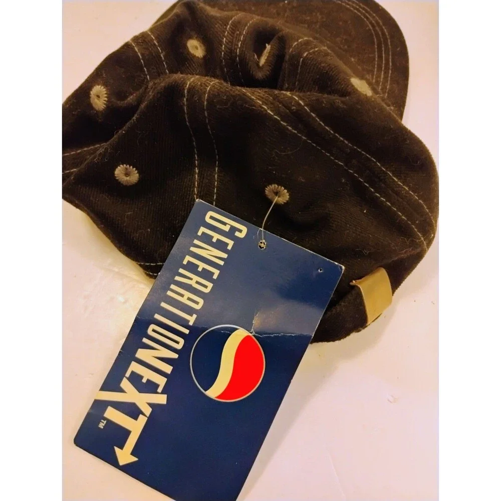 NWT Vtg 1997 Pepsi Generation Next Hat Black Contrast Stitch Promo Strapback Cap